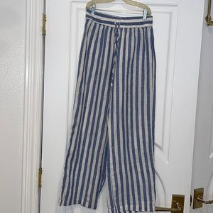 Reformation Blue and White Striped Pants